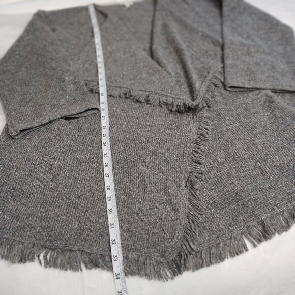 Soft Joie, Large, Heather Gray, Open Front, Wrap Cardigan Sweater, With Fringe - Picture 7 of 12